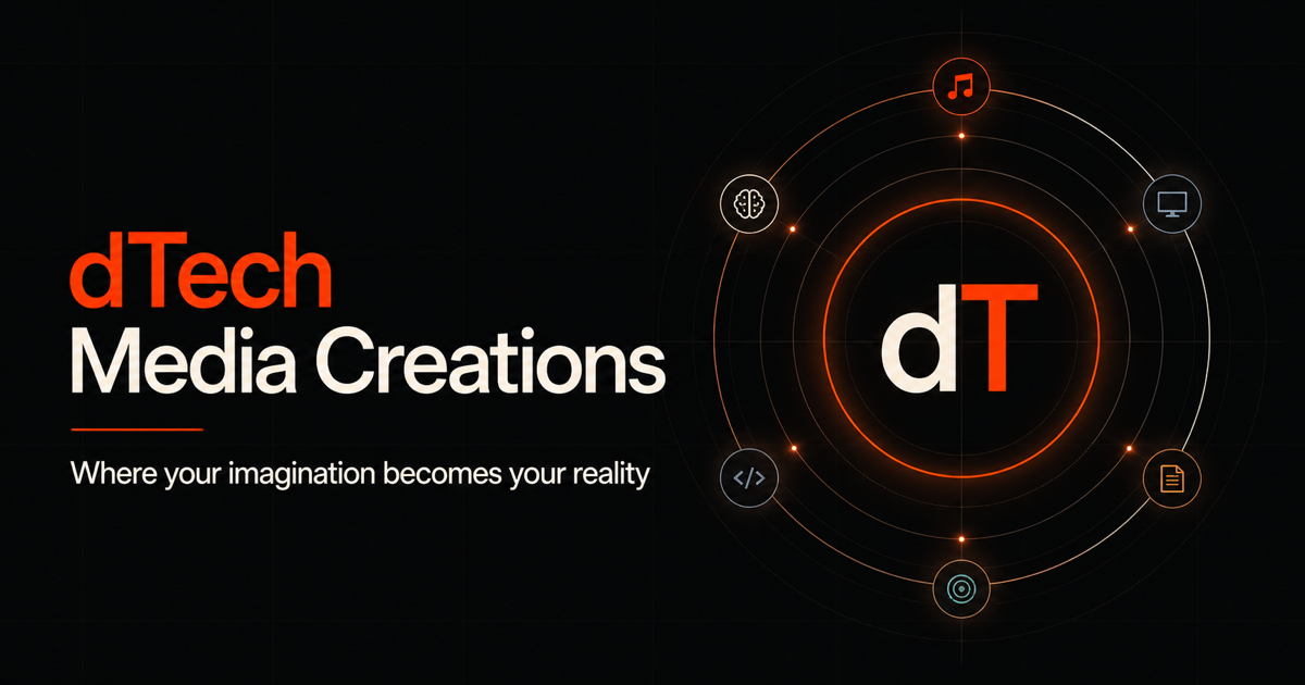 D-Tech Media Creations. logo